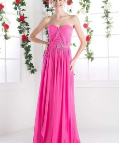 Cinderella Divine - Strapless Twined Front Chiffon Long Evening Gown Formal Gowns
