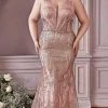 Cinderella Divine - Sweetheart Beaded Prom Gown CB087C - 1 Pc Rose Gold In Size 20 Available