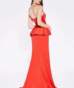 Cinderella Divine - Sweetheart Peplum Trumpet Dress P102 - 1 Pc Red In Size 6 Available 5 Cinderella Divine - Sweetheart Peplum Trumpet Dress P102 - 1 Pc Red In Size 6 Available