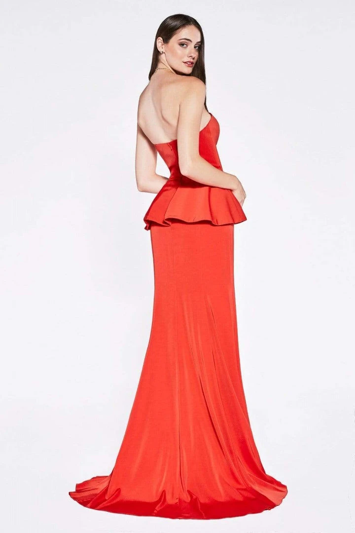 Cinderella Divine - Sweetheart Peplum Trumpet Dress P102 - 1 Pc Red In Size 6 Available 4 Cinderella Divine - Sweetheart Peplum Trumpet Dress P102 - 1 Pc Red In Size 6 Available