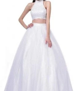 Cinderella Divine - Two Piece Beaded High Halter Ballgown Formal Gowns