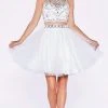 Cinderella Divine - Two-Piece Crystal Ornate Illusion A-Line Dress Cocktail Dresses 1 Cinderella Divine - Two-Piece Crystal Ornate Illusion A-Line Dress Cocktail Dresses
