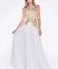 Cinderella Divine - Two Piece Floral Embroidered A-line Dress