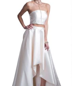 Cinderella Divine - Two-piece Strapless High Low Evening Gown