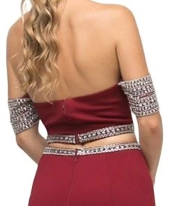 Cinderella Divine - UH551 Embellished Halter Trumpet Dress Formal Gowns