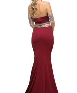 Cinderella Divine - UH551 Embellished Halter Trumpet Dress Formal Gowns