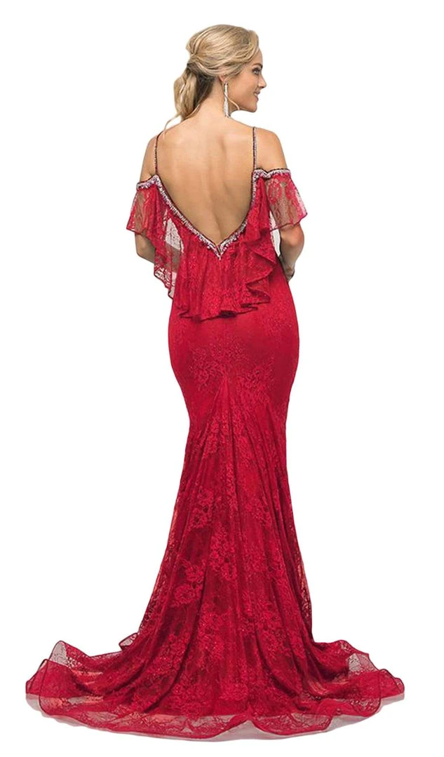 Formal Gowns Cinderella Divine - UH552 Beaded Cold Shoulder Mermaid Dress 5 Formal Gowns Cinderella Divine - UH552 Beaded Cold Shoulder Mermaid Dress