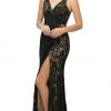 Cinderella Divine - UK010 Sleeveless Illusion Sheer Lace Sheath Dress