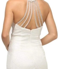 Cinderella Divine - UR139 Strappy Fitted Halter Dress Formal Gowns 11 Cinderella Divine - UR139 Strappy Fitted Halter Dress Formal Gowns