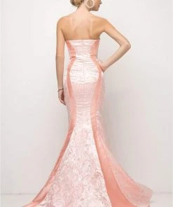 Formal Gowns Cinderella Divine - US001 Floral Strapless Mermaid Gown