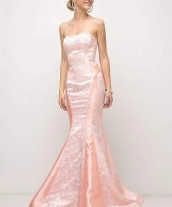 Formal Gowns Cinderella Divine - US001 Floral Strapless Mermaid Gown