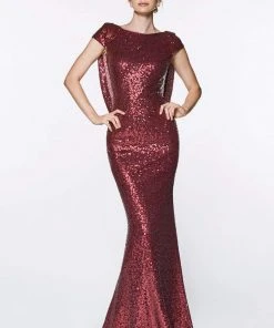 Cinderella Divine - UV003 Allover Sequin Gown Back Mermaid Gown Formal Gowns 12 Cinderella Divine - UV003 Allover Sequin Gown Back Mermaid Gown Formal Gowns