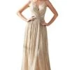 Formal Gowns Cinderella Divine - UV006 Embellished Waist Metallic A-Line Dress