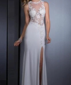 Clarisse - 2503 Embellished Illusion Jewel Sheath Dress Formal Gowns