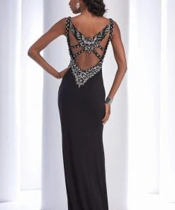 Clarisse - 2759 Strappy Rhinestone Embellished Long Dress