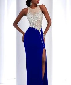 Clarisse - 2764 Embellished Jewel Sheath Dress