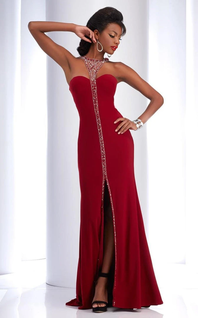 Formal Gowns Clarisse - 2797 Bejeweled Halter Sheath Dress 3 Formal Gowns Clarisse - 2797 Bejeweled Halter Sheath Dress