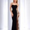 Clarisse - 2817 Sequined Contrast Panel Gown 1 Clarisse - 2817 Sequined Contrast Panel Gown