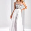 Formal Gowns Clarisse - 3050 Floral Illusion Bateau A-line Dress