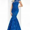 Clarisse - 3065 Sheer Cap Sleeves Applique Gown Formal Gowns 2 Clarisse - 3065 Sheer Cap Sleeves Applique Gown Formal Gowns