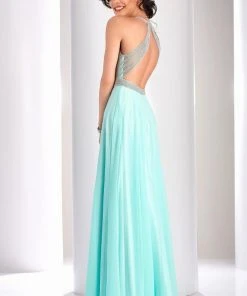 Clarisse - 3068 Radiating Stripe Illusion Gown