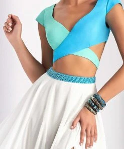 Clarisse - 3070 Two-Piece Colorblock Evening Gown