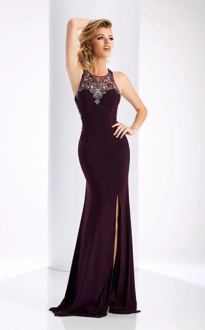 Formal Gowns Clarisse - 3115 Crystal Embellished Gown With Slit 4 Formal Gowns Clarisse - 3115 Crystal Embellished Gown With Slit