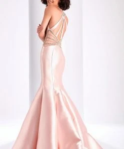 Clarisse - 3139 Embellished Halter Mermaid Gown Formal Gowns