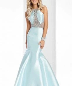 Clarisse - 3139 Embellished Halter Mermaid Gown Formal Gowns