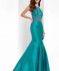 Clarisse - 3139 Embellished Halter Mermaid Gown Formal Gowns