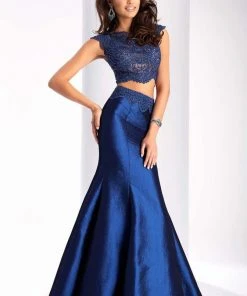 Formal Gowns Clarisse - 3148 Scalloped Lace Two-piece Gown