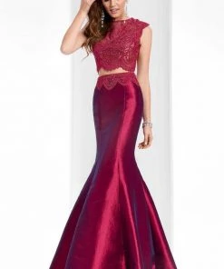 Formal Gowns Clarisse - 3148 Scalloped Lace Two-piece Gown 11 Formal Gowns Clarisse - 3148 Scalloped Lace Two-piece Gown