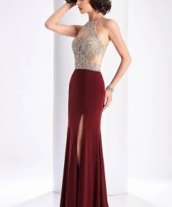 Clarisse - 3184 Crystal Crusted Halter Gown