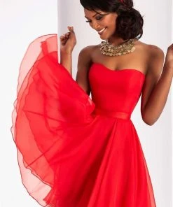Clarisse - 3215 Strapless Chiffon A-line Dress