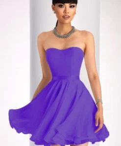 Clarisse - 3215 Strapless Chiffon A-line Dress