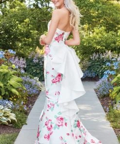 Clarisse - 3424 Strapless Floral Mermaid Gown