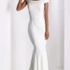 Formal Gowns Clarisse - 3432 Beaded Off-Shoulder Trumpet Dress