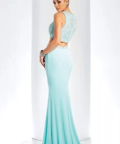 Clarisse - 3438 Two-Piece Crystal Ornate Sheath Gown Formal Gowns