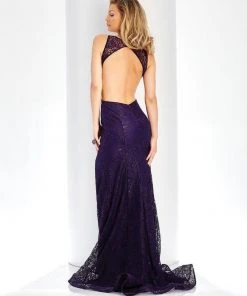 Clarisse - 3448 Lace V-neck Sheath Dress Formal Gowns