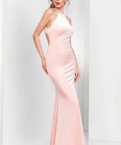 Formal Gowns Clarisse - 3468 Velvet Halter Cutout Sheath Gown 14 Formal Gowns Clarisse - 3468 Velvet Halter Cutout Sheath Gown