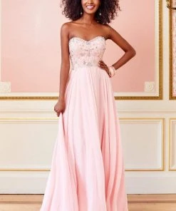 Formal Gowns Clarisse - 3472 Strapless Paisley Motif Chiffon Gown