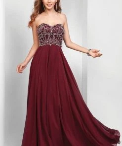 Formal Gowns Clarisse - 3472 Strapless Paisley Motif Chiffon Gown