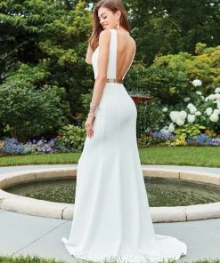 Clarisse - 3482 Sleeveless Chic Jersey Sheath Gown