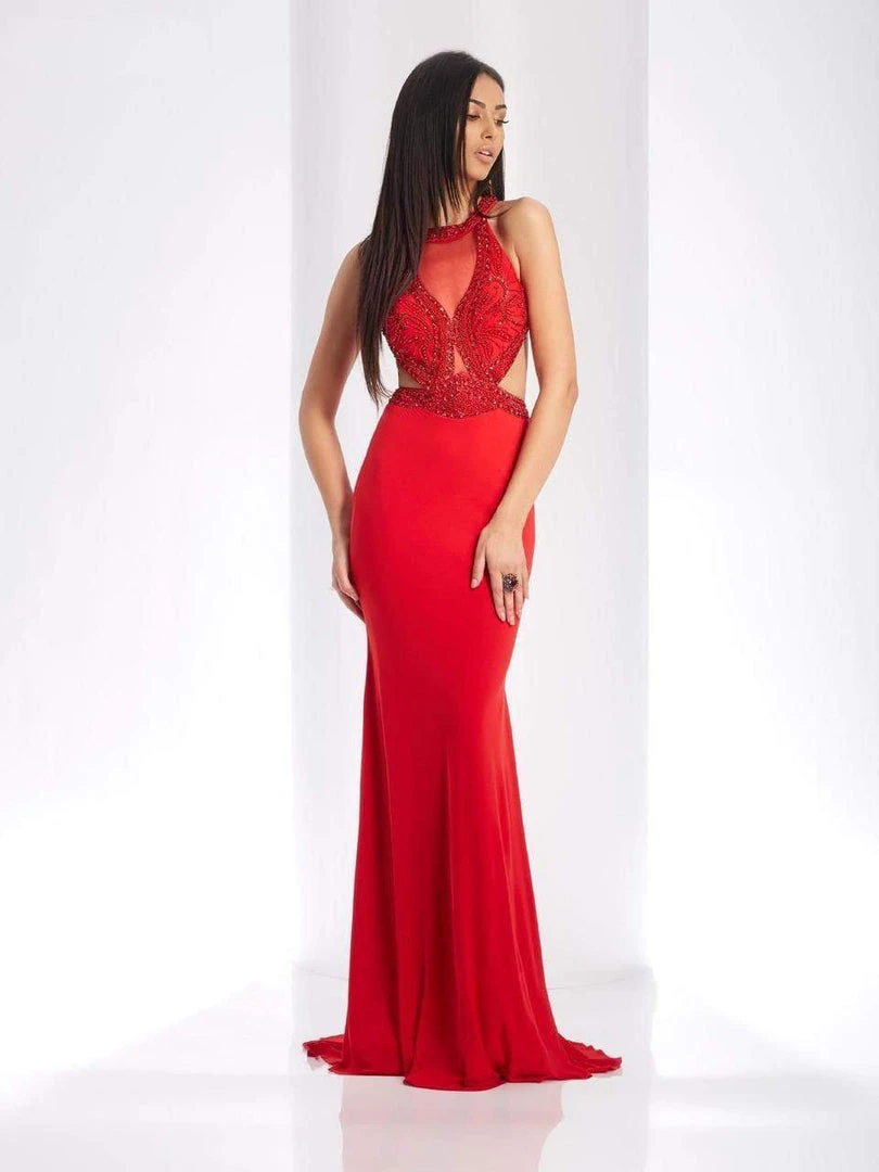 Formal Gowns Clarisse - 3493 Beaded Halter Sheath Dress 3 Formal Gowns Clarisse - 3493 Beaded Halter Sheath Dress
