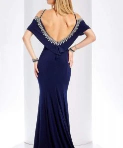 Clarisse - 3497 Jeweled Scoop Neck Sheath Dress