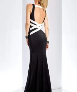 Formal Gowns Clarisse - 3516 Deep V-neck Sheath Dress