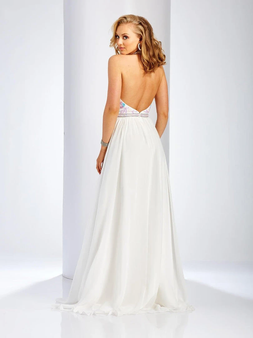 Clarisse - 3532 Halter Neck Beaded Chiffon Gown 4 Clarisse - 3532 Halter Neck Beaded Chiffon Gown