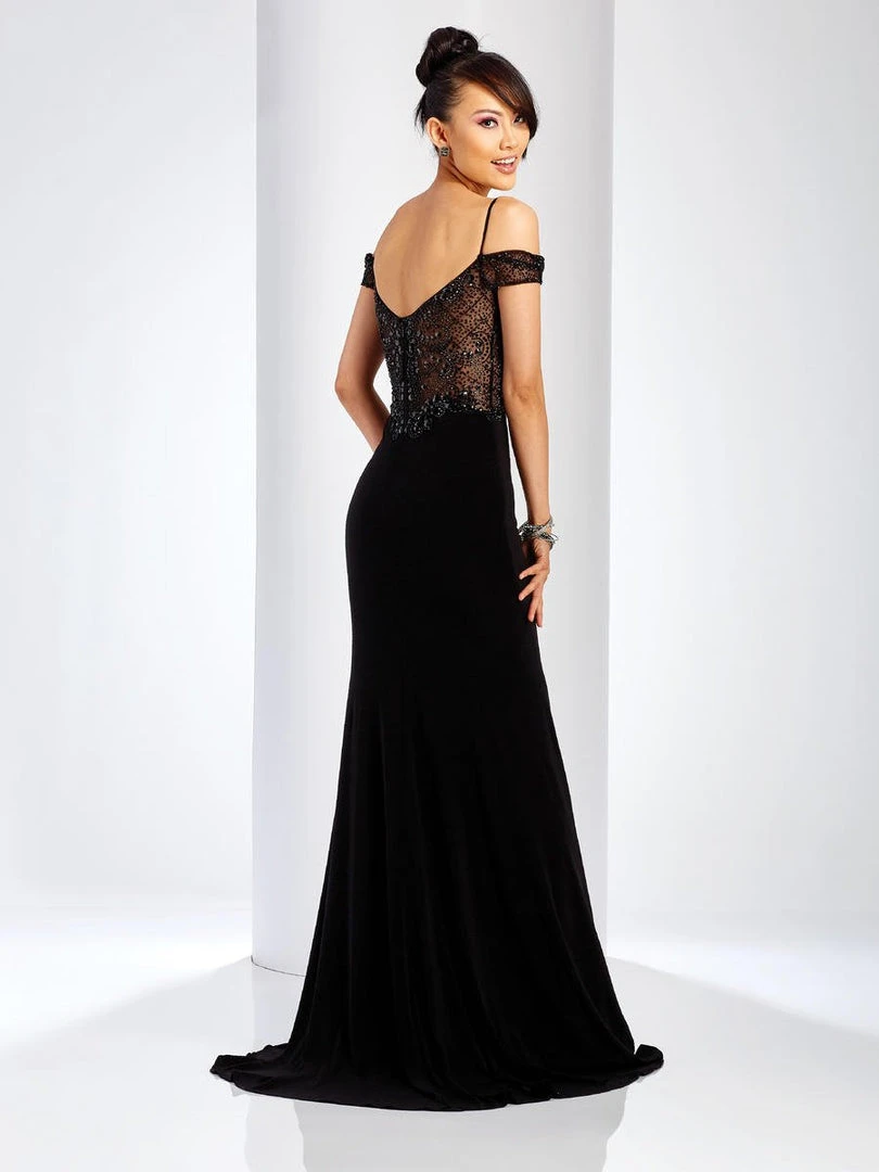 Formal Gowns Clarisse - 3544 Sheer Off-Shoulder Fitted Gown 4 Formal Gowns Clarisse - 3544 Sheer Off-Shoulder Fitted Gown