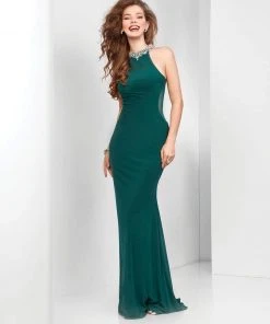 Clarisse - 3547 Bedazzled Halter Sheath Dress 6 Clarisse - 3547 Bedazzled Halter Sheath Dress