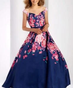 Clarisse - 3569 Off The Shoulder High Low Evening Gown Formal Gowns